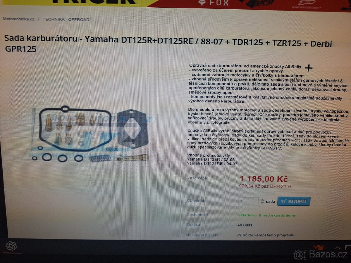 Opravna sada karburatoru DT 125