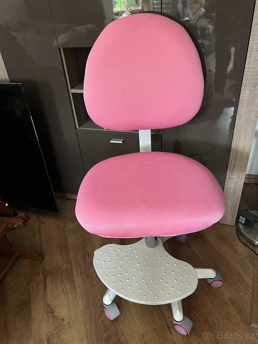 Kolečková židle růžová - TOP nová