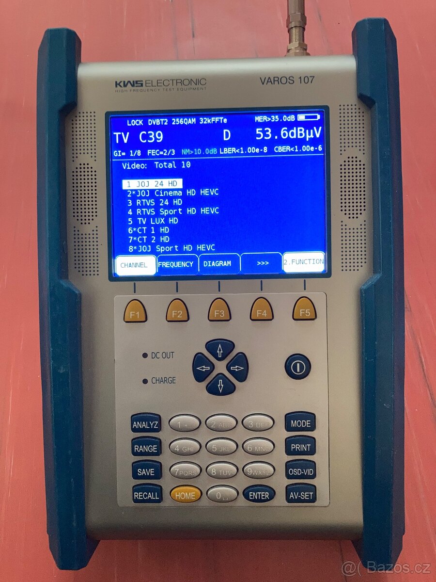 KWS Varos 107- měřící přístroj pro DVB T2,DVB-C,DOCSIS ....