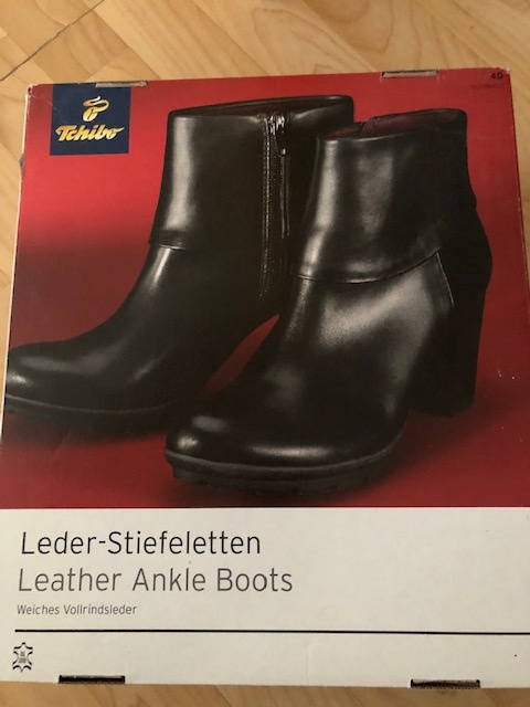 Kožené kotníkové boty vel.40, zn.Tchibo, TOP STAV
