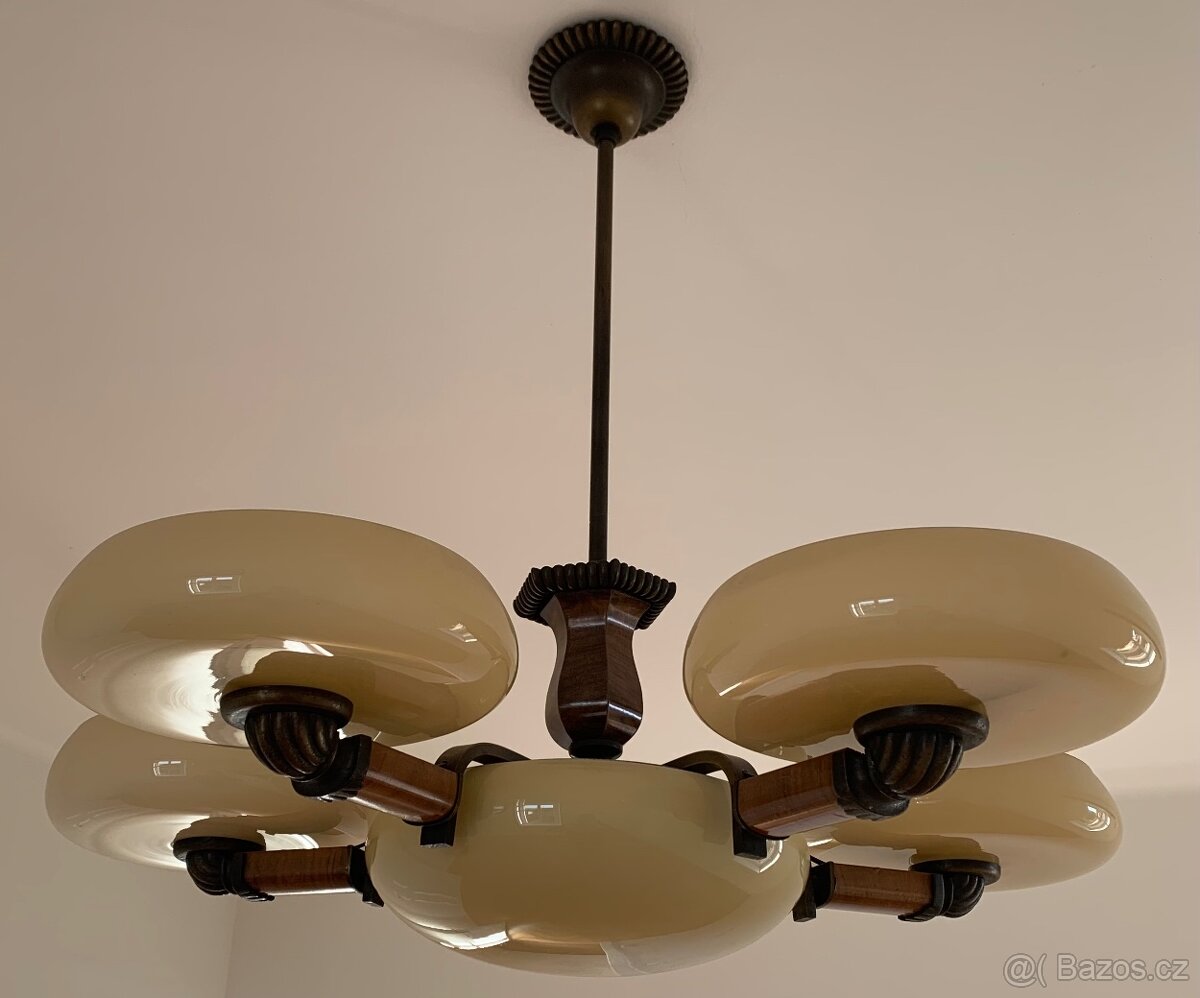 PRODÁM PRVOREPUBLIKOVÝ PĚTIRAMENNÝ LUSTR