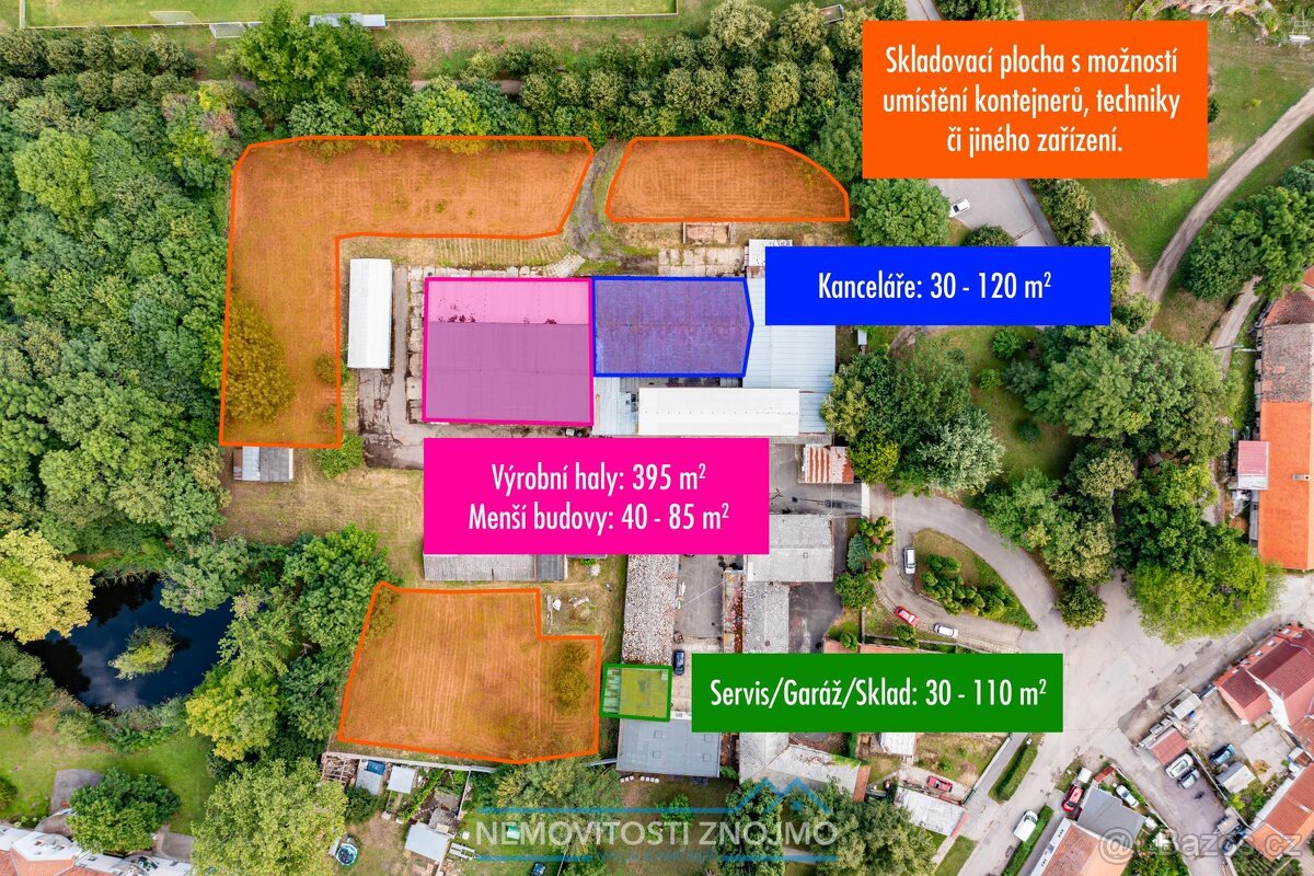 Pronájem prostor všech velikostí: haly, sklady, kanceláře, v