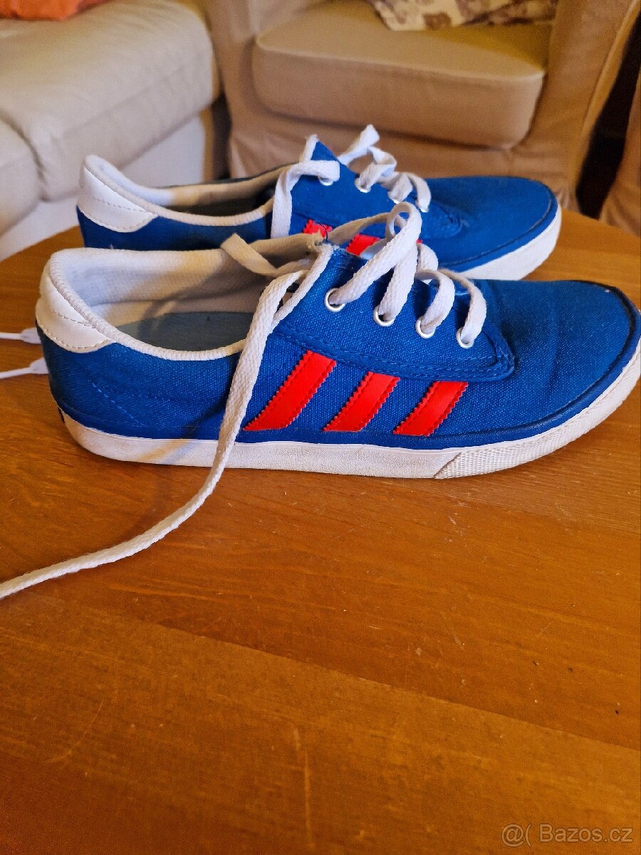 TENISKY ADIDAS MODRÉ LETNÍ PLÁTĚNÉ