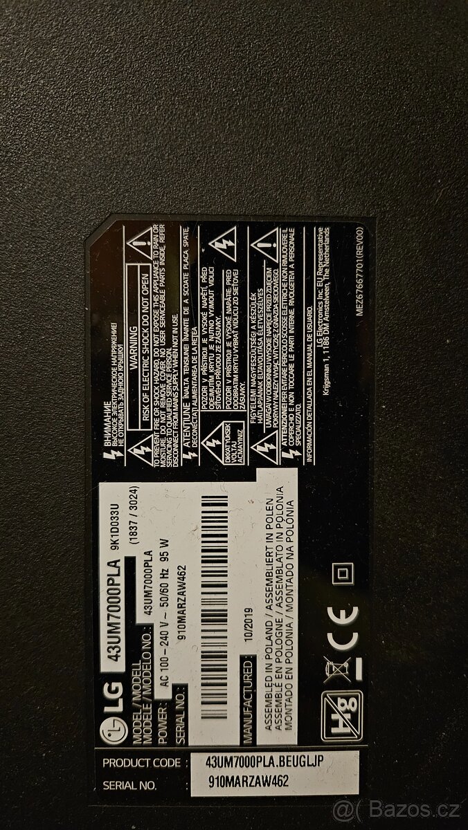 Lg 43um7000pla,zakladni deska,napajeni,podsviceni,reproduk