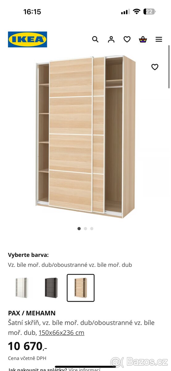 Skrin Ikea pax