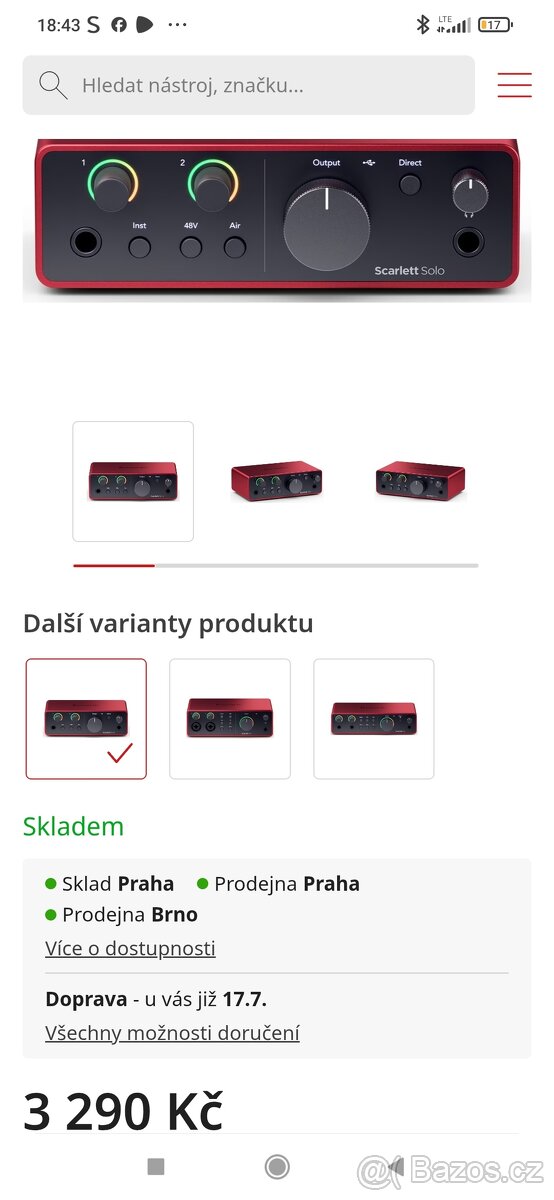 Studiový mikrofon a zvuková karta zánovní nepoužívané