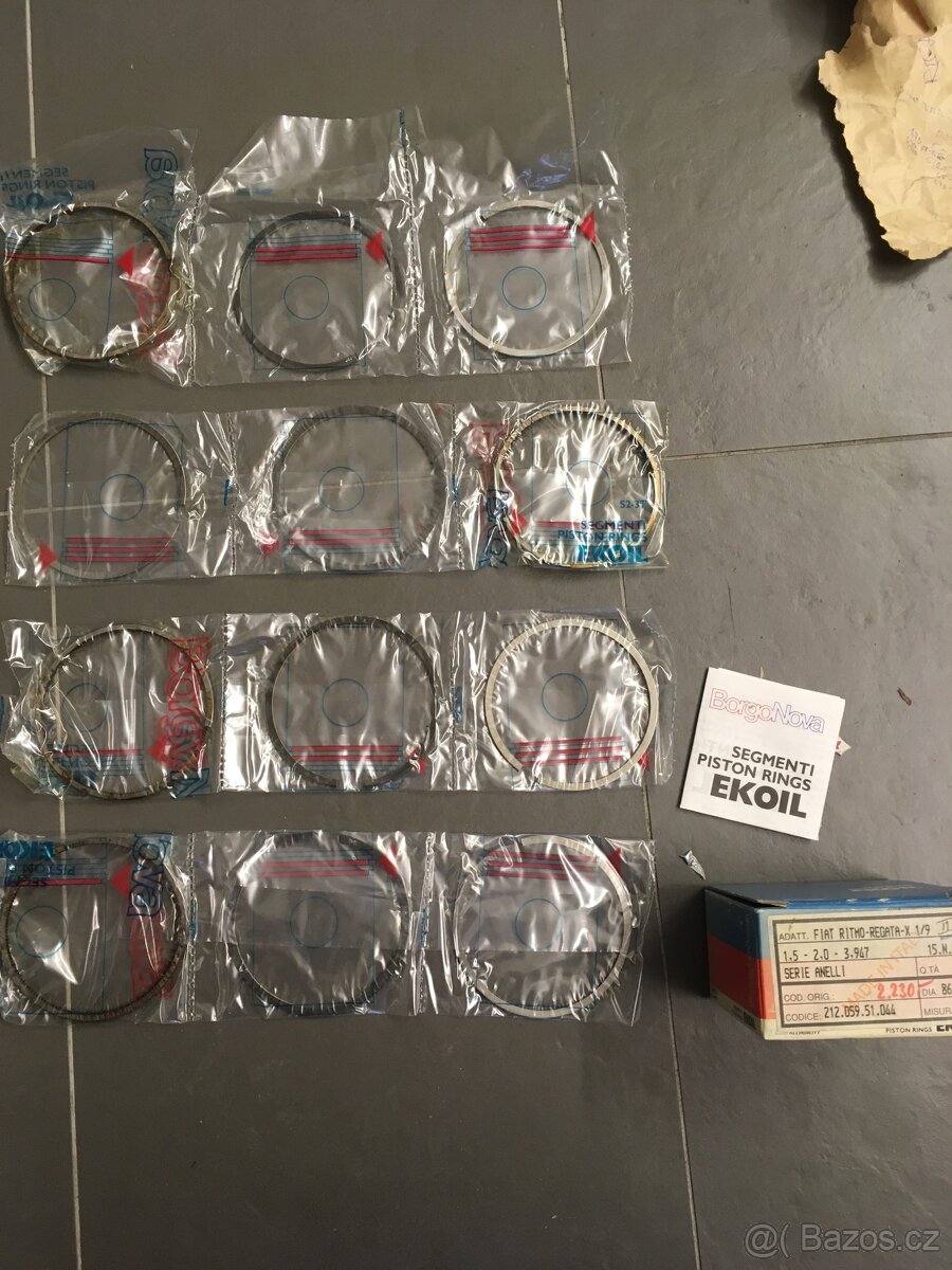 Prodám 12ks Pístních kroužků Fiat Ritmo/Regata/X1/9