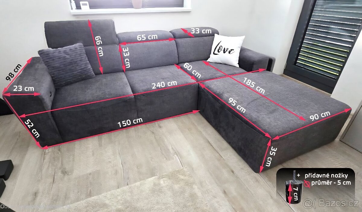 Sedací souprava šedá