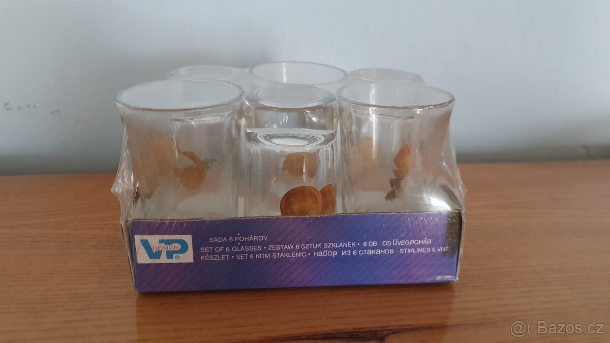 Sada 6 panáků meruňka, nové