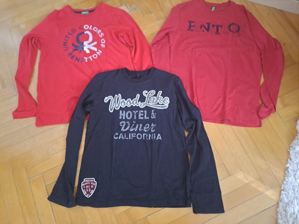 3x Dětské tričko s dl. rukávem Benetton vel.164