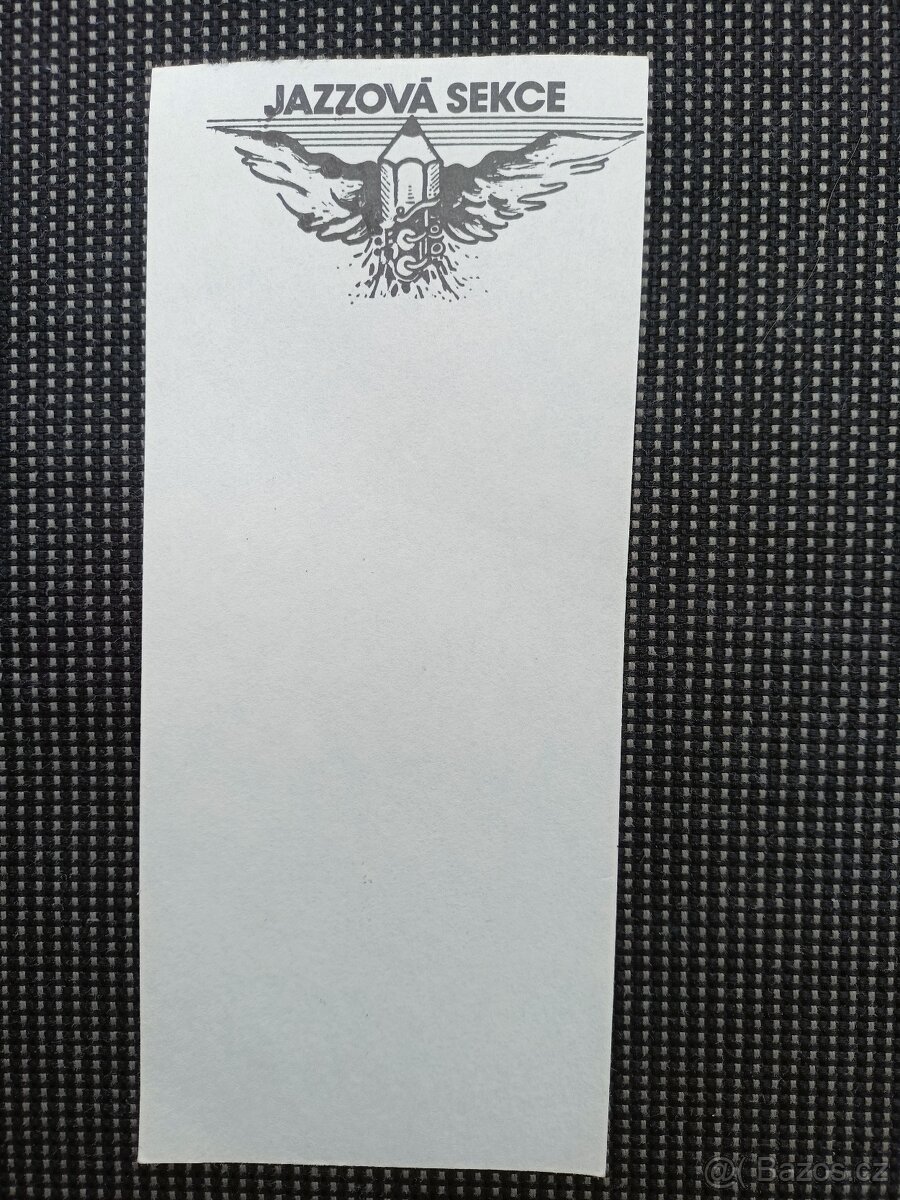 Jazzová sekce-účtenka, autor Joska Skalník, raritka