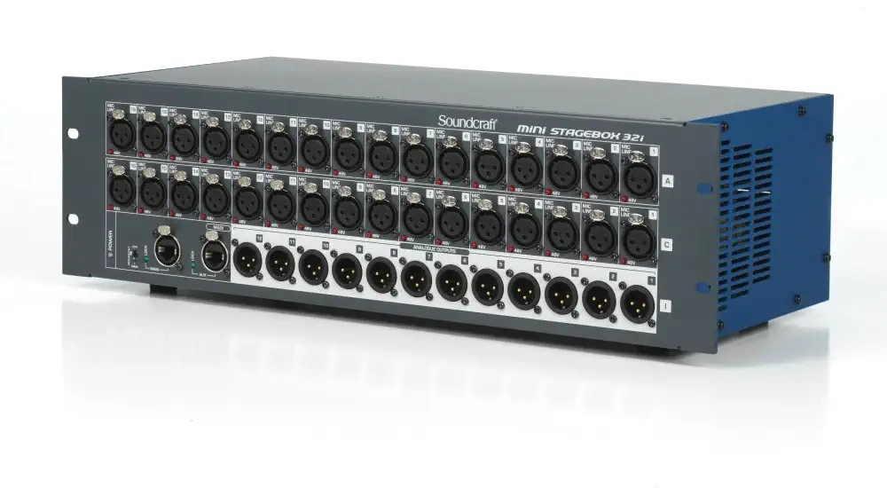 SOUNDCRAFT Mini StageBox 32r + Flight Rack 19" 3U/45 + manu