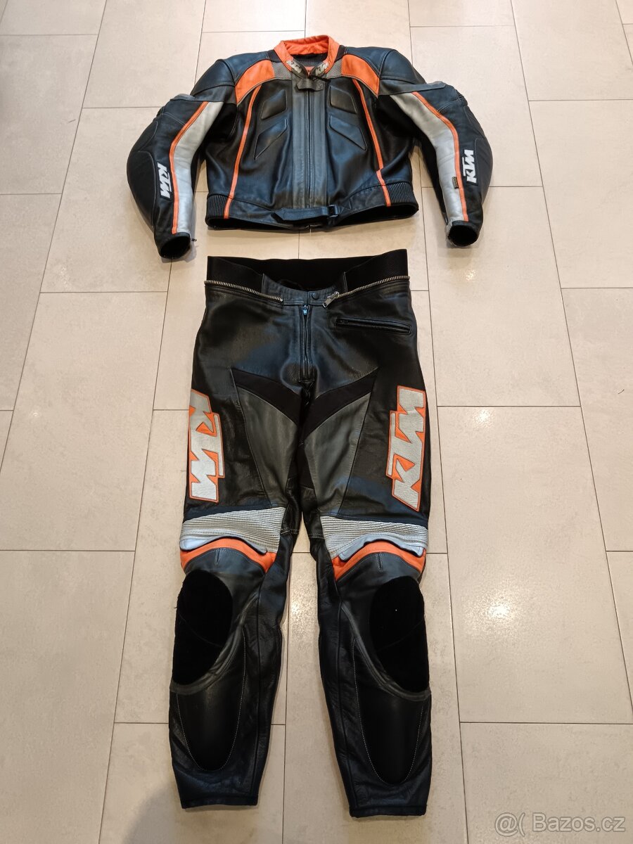 KTM Racing-Pánská kožená moto kombinéza, dvoudílná
