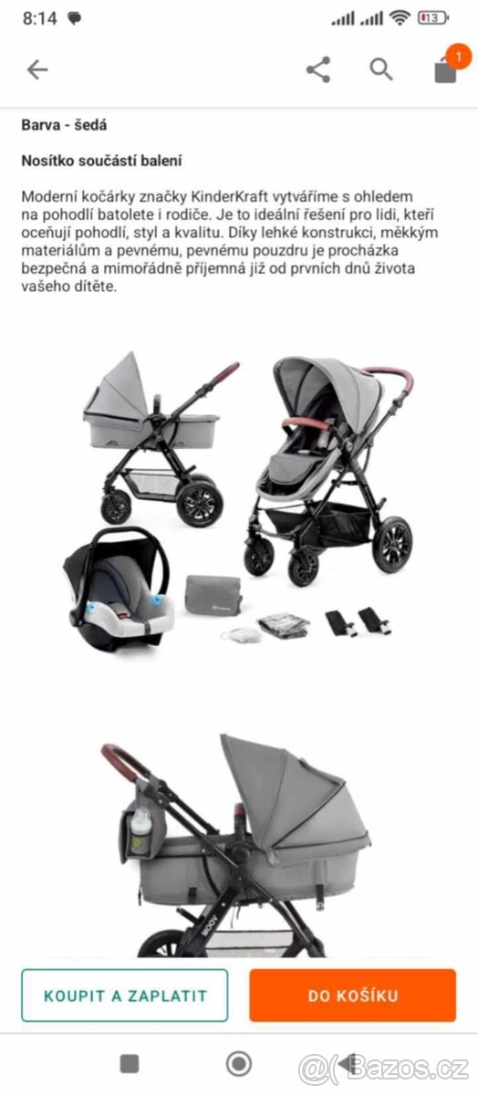 Prodam kočár kinderkraft