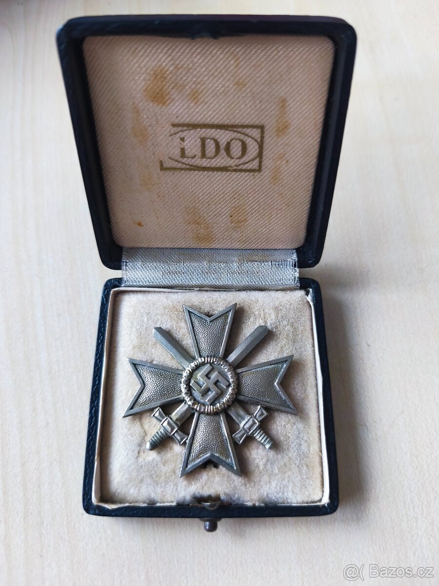 Německý válečný kříž 1. Třídy, etue, značen