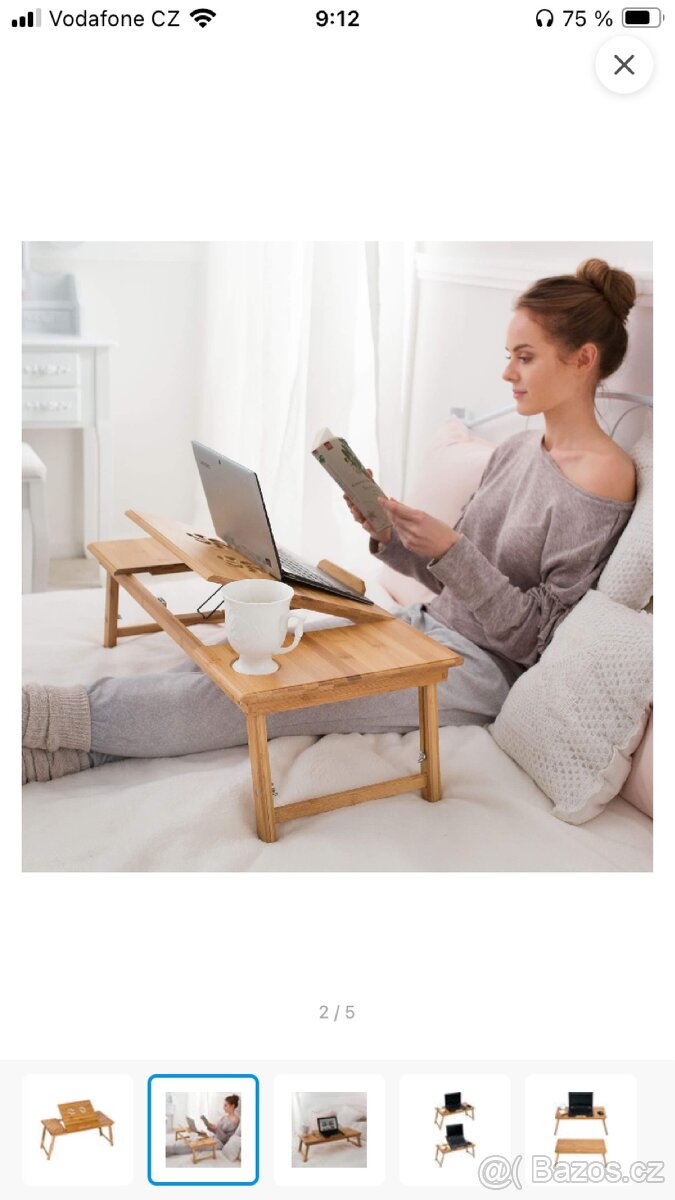 Stolek na notebook do postele 72x35x26 cm