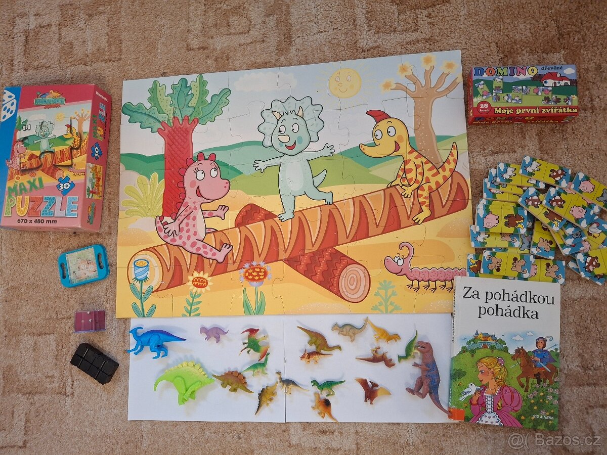 Dinosauři, hlavolamy, domino 25 kusů - pošta 50 Kč