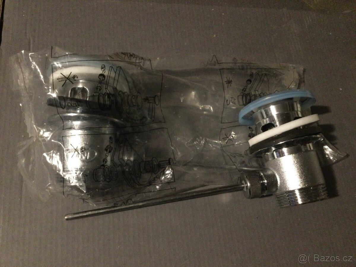 Umyvadlová výpusť s táhlem  2ks nové