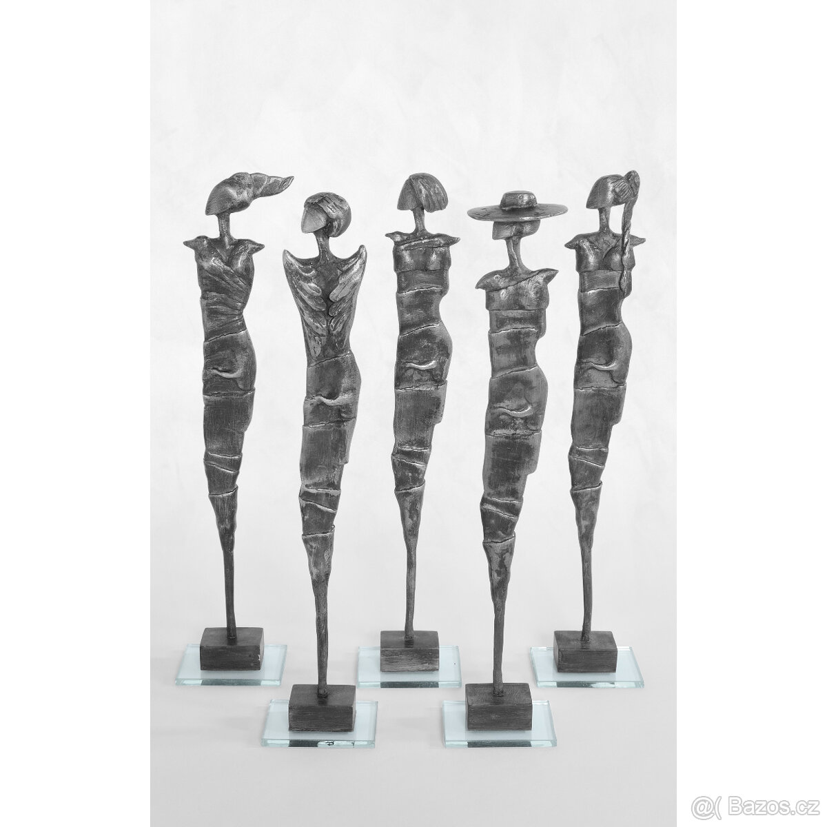 Kolekce 5 dívek - sada cínových soch dekorace kov