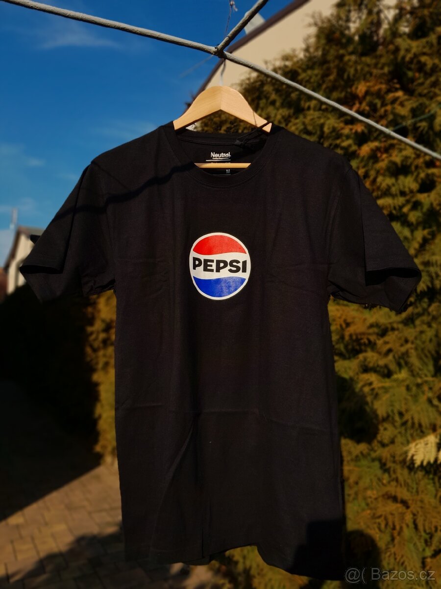 Triko logo Pepsi, černé, 100% bavlna