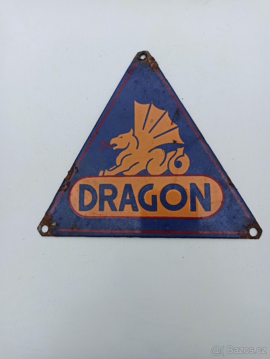 Reklamní smaltovaná cedule s drakem