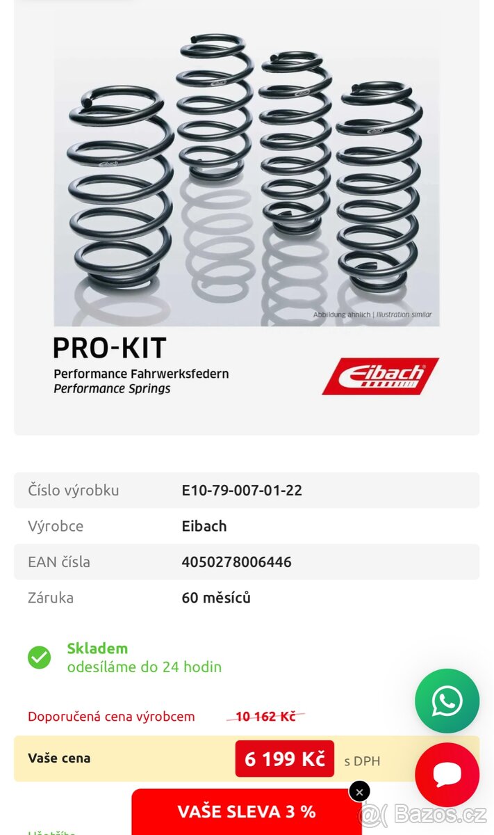 Snížené sportovní pružiny Eibach