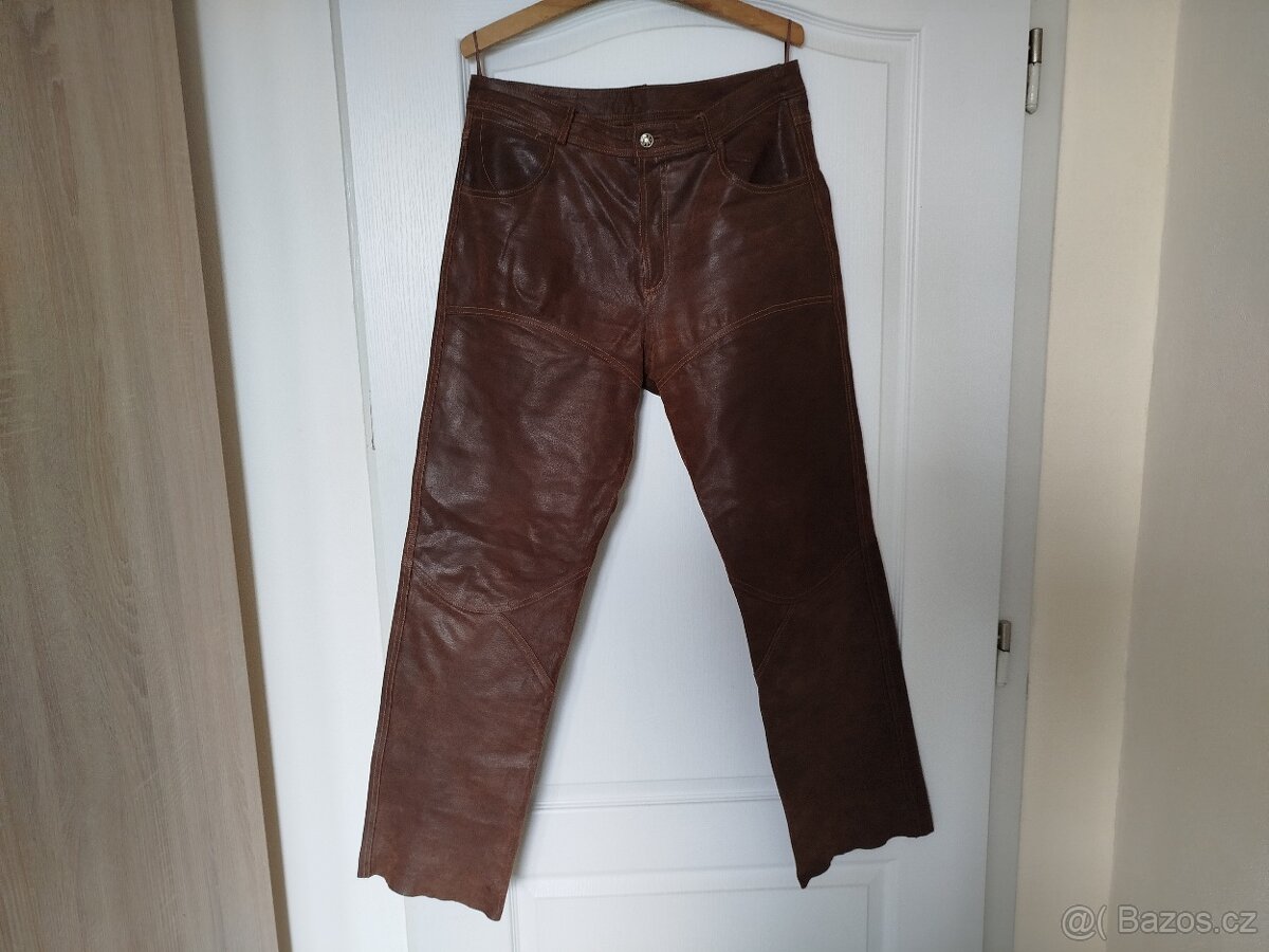 Kožené moto kalhoty 48