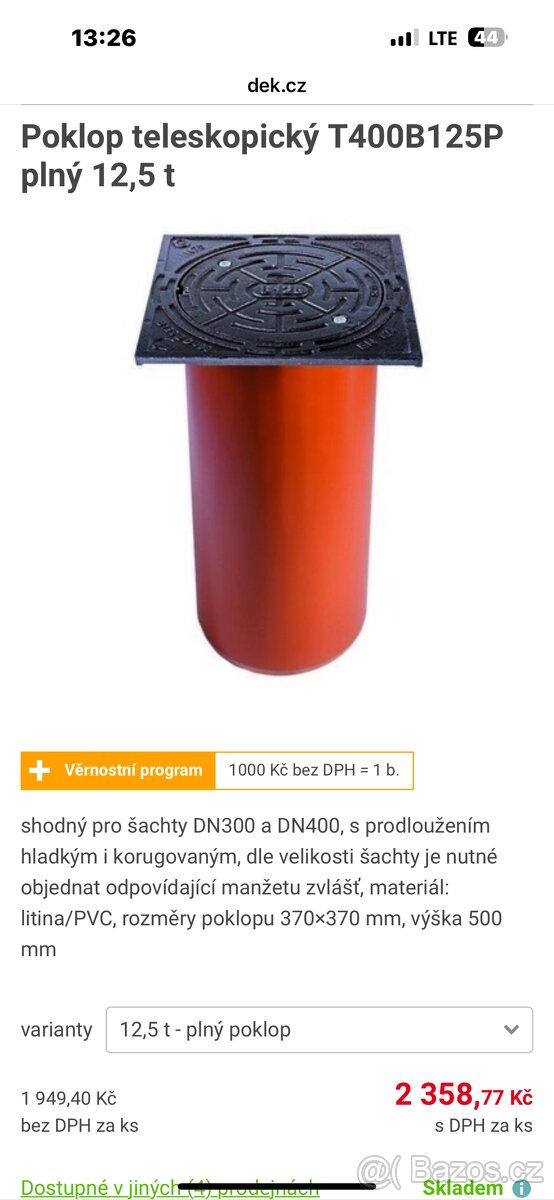 Litinový kanál šachta 2ks
