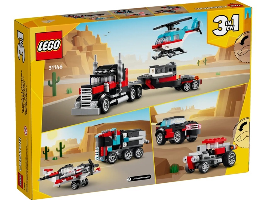 Lego 31146 Náklaďák s plochou korbou a helikoptéra