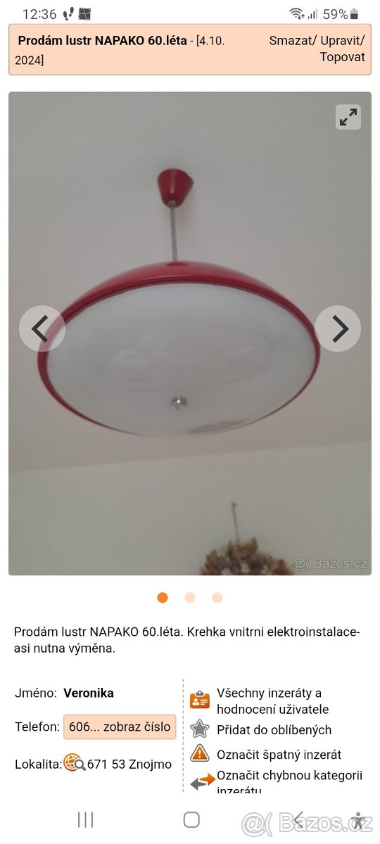 Lustr NAPAKO 60.léta