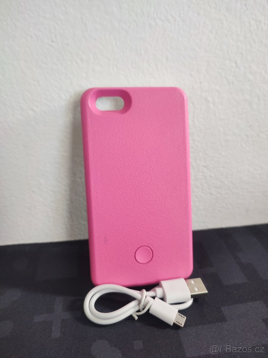 Růžový obal s bočním LED osvětlením pro iPhone 5/5s