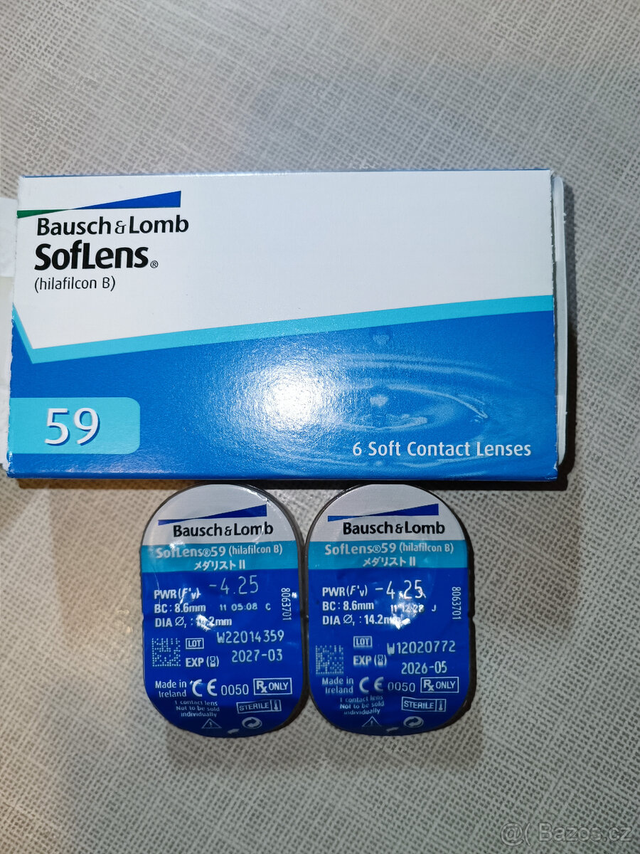 Soflens 59 kontaktní čočky -4,25 a -4,75