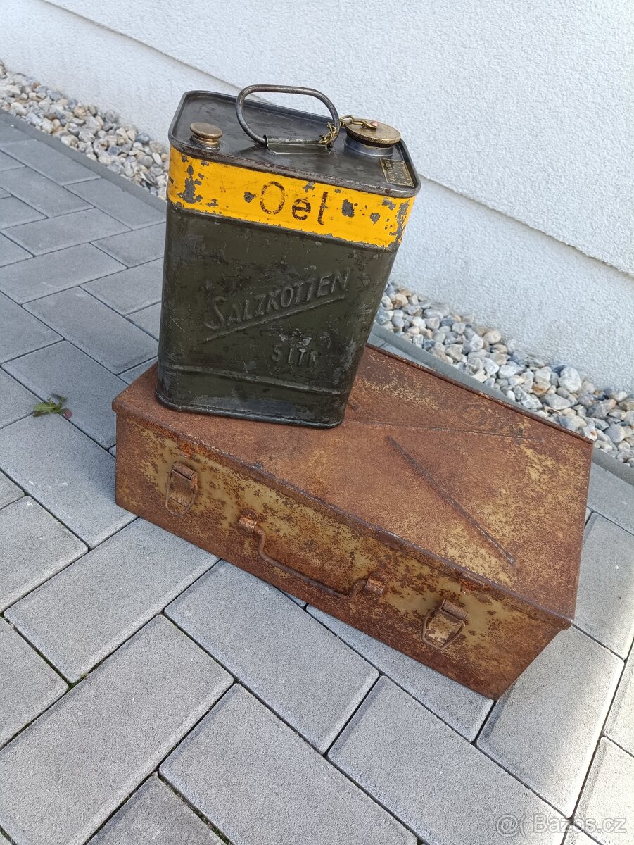 Wehrmacht plechová bedna Afrika Corps+ plus kanystr TOP
