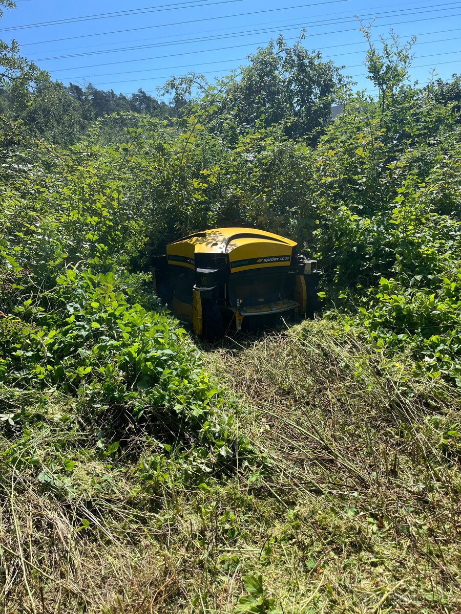 Sečení trávy svahovou sekačkou spider ild02