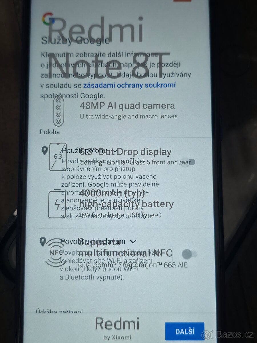 Prodám Redni Note 8T+Hodinky GTR3 Pro.