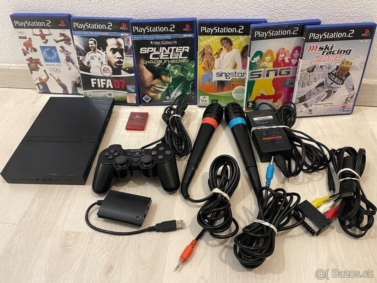 Herná konzola - PlayStation 2 Slim SCPH-77004 + 6 Hier