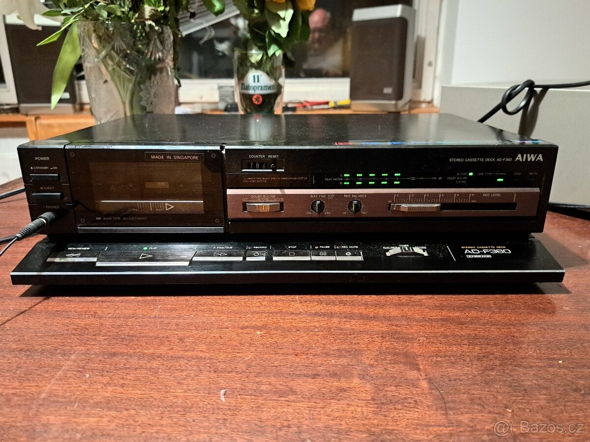 Tape deck Aiwa F-360, plně funkční, nové řemínky