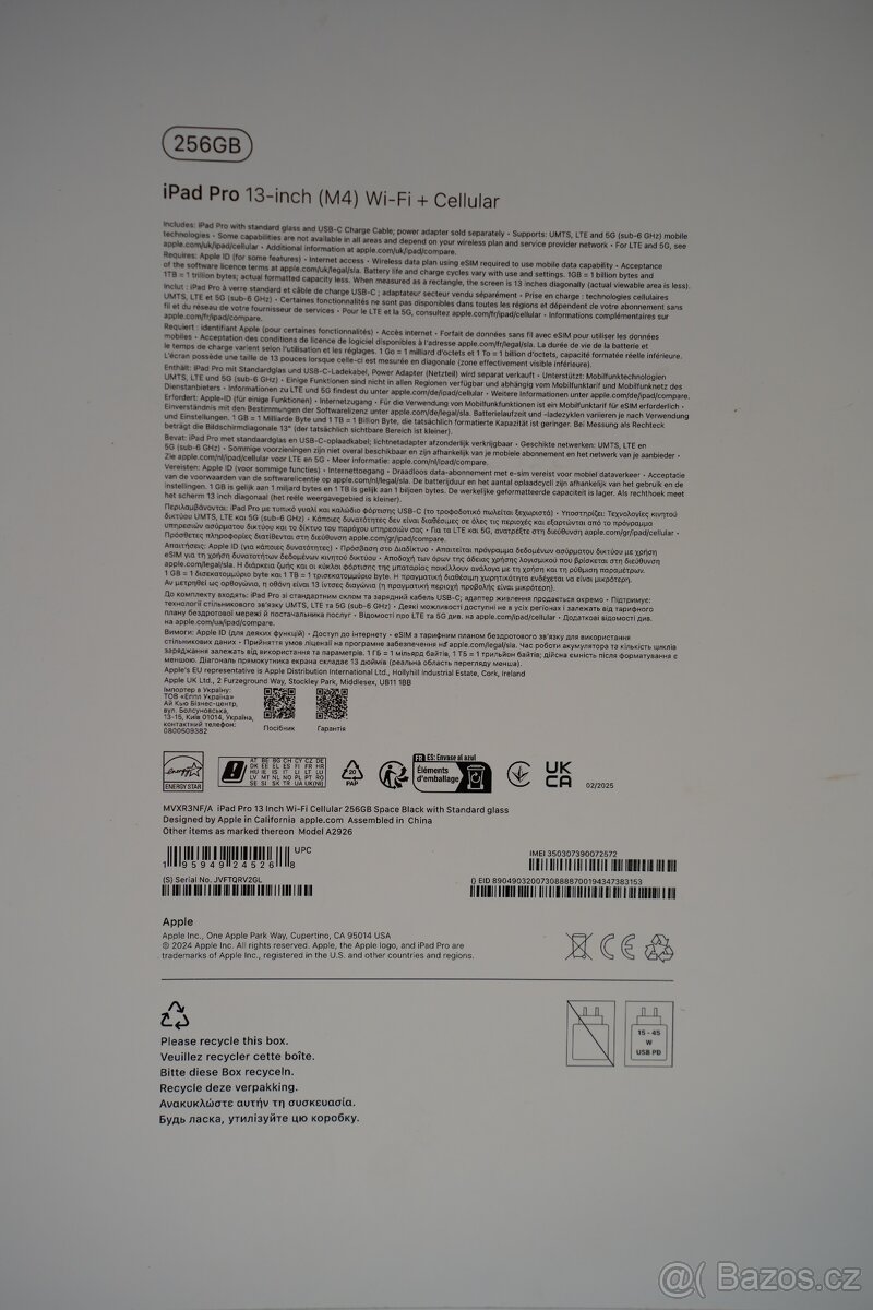 Apple iPad Pro 13" M4 2024 256GB Cellular + WiFi Nový