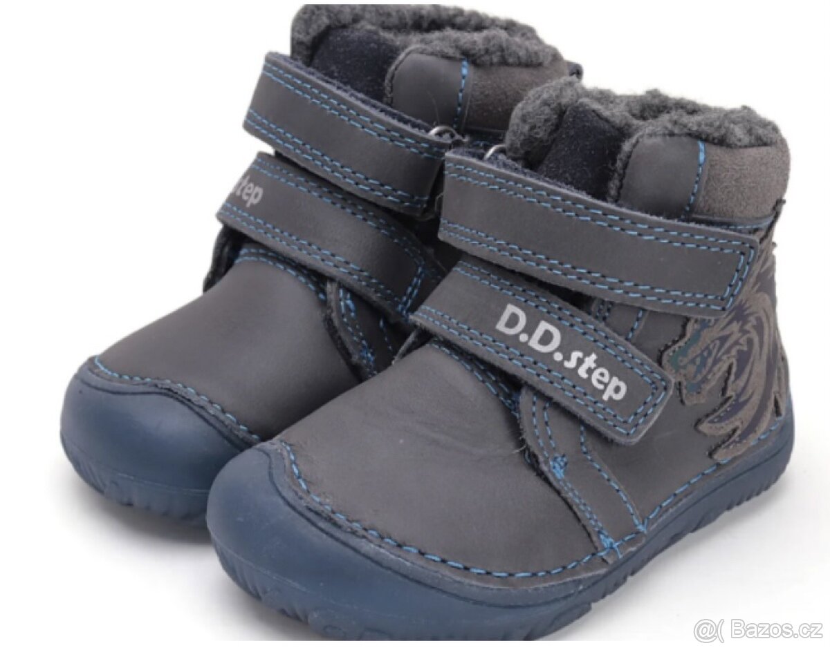 D.D.Step Barefoot zimní boty W073-42488 Royal Blue vel.22