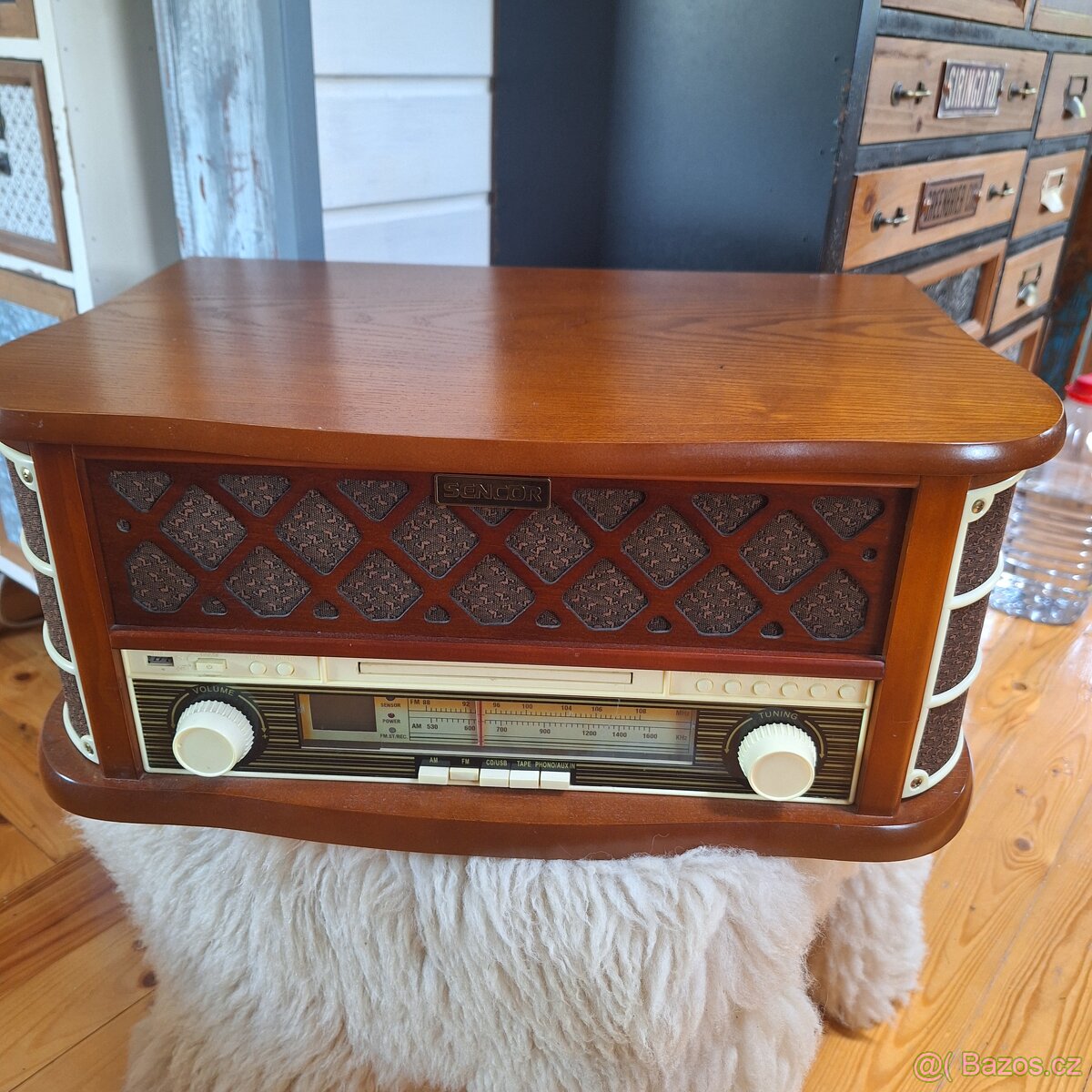 Retro radio-gramofon+kazeťák