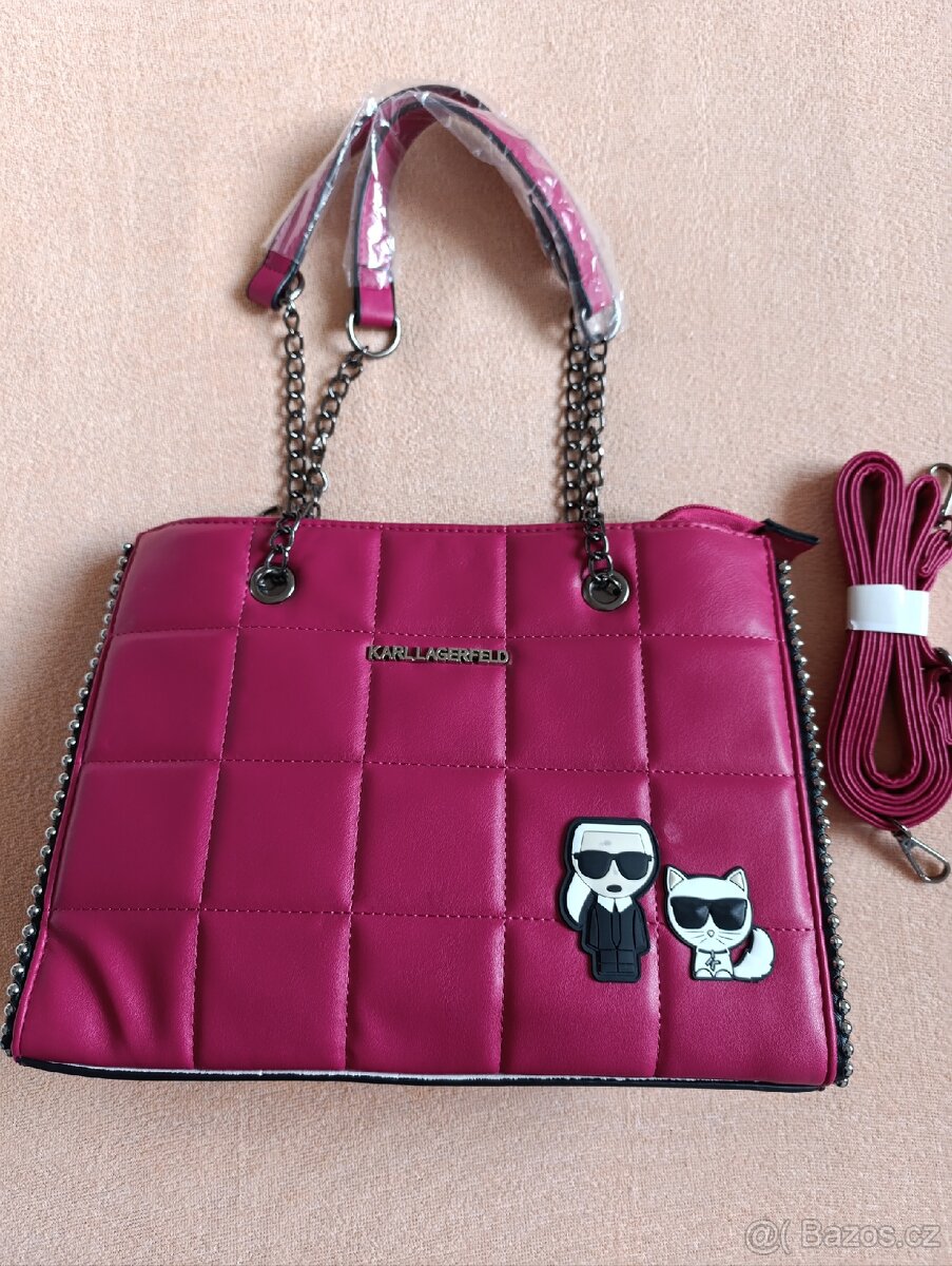 Krásná růžová kabelka Karl Lagerfeld přes rameno zcela nová