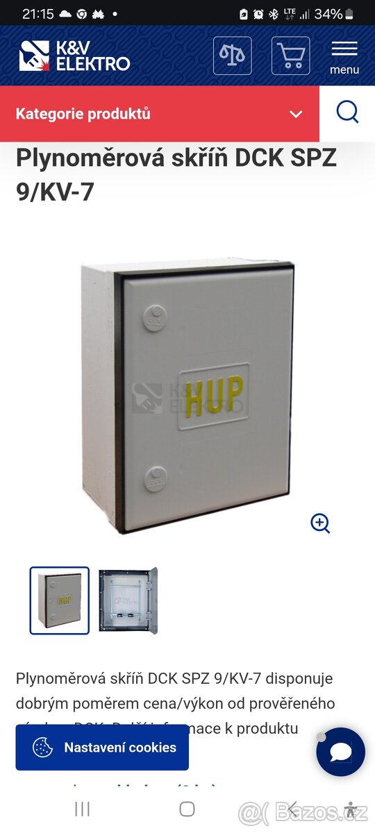 Prodám zazdívací antonicek na plynoměr