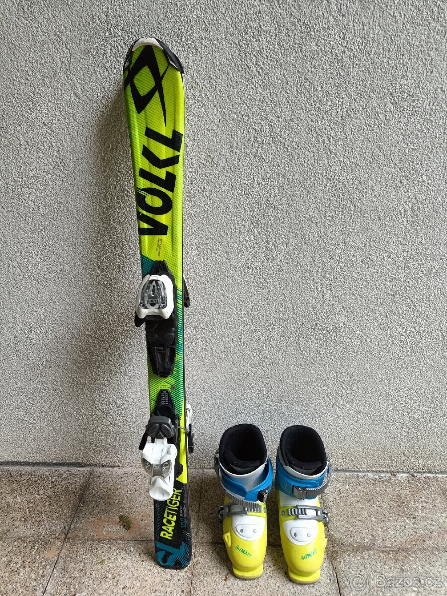Lyže dětské Völkl 100cm + přeskáče vel 33