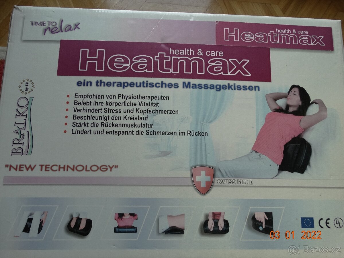 masážní přístroj "Heatmax" ze Švýcarska