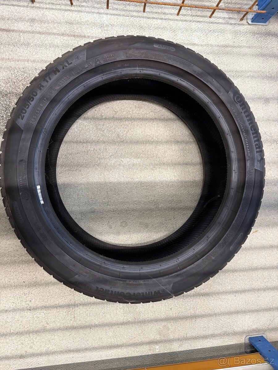 2x zimní pneu 7,8mm Continental 205/50R17