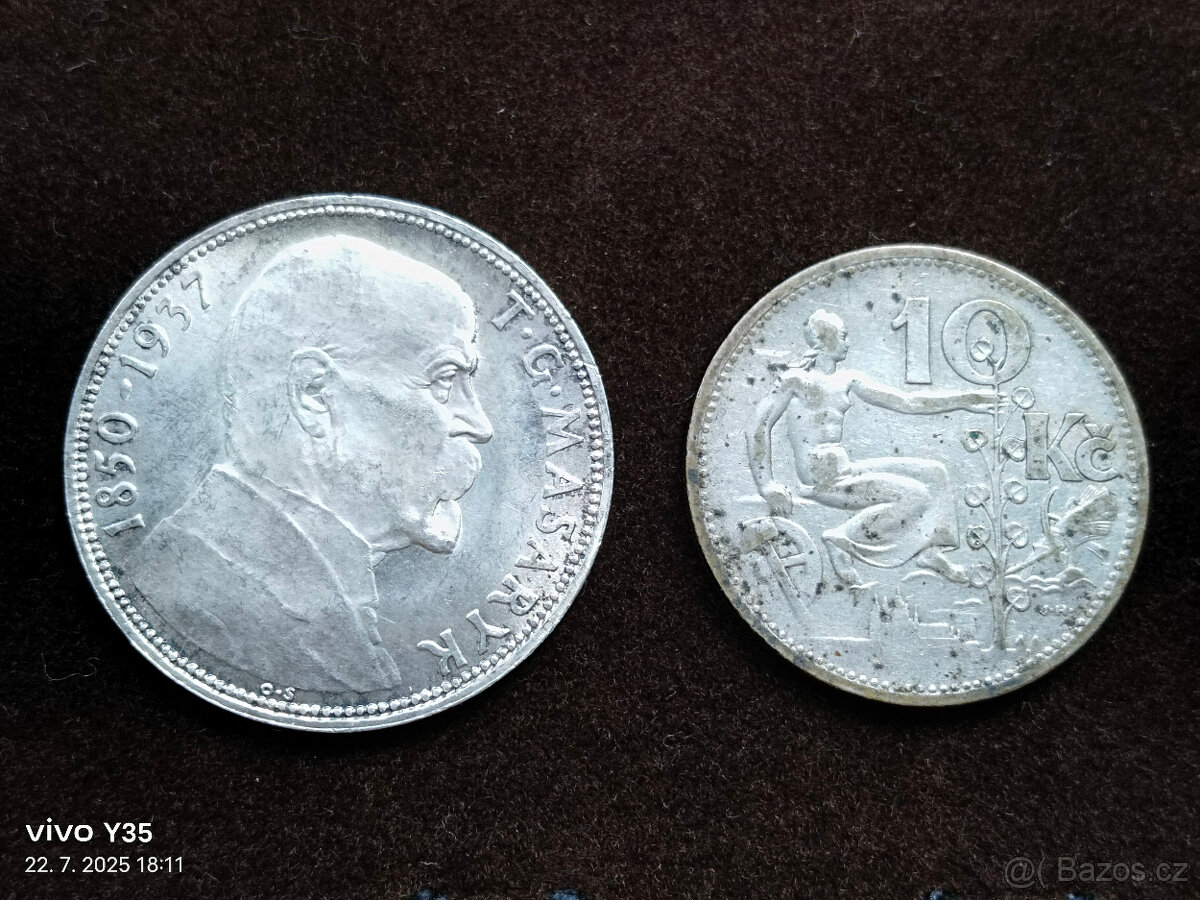 Stříbrné mince 1.republika