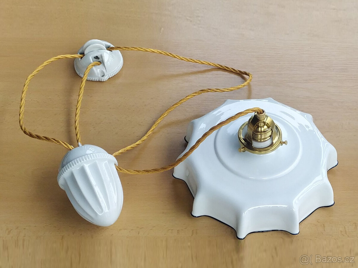 Starý stahovací lustr / stahovačka - modrá linka