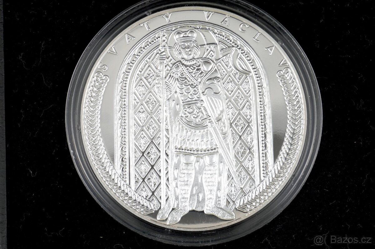 Stříbrná medaile Svatý Václav 50 mm Ag Proof