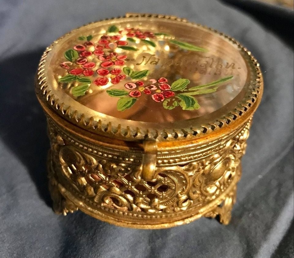 starožitná krabička na šperky drobnosti r.1900