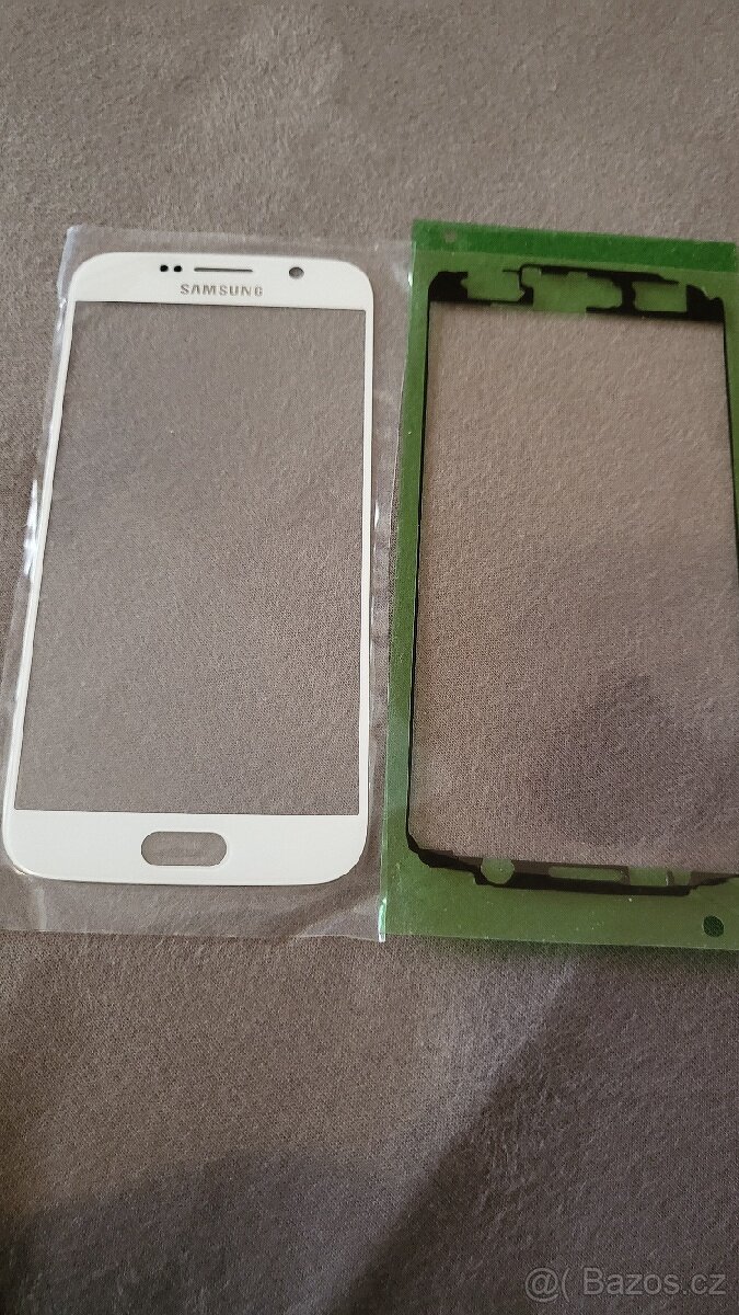 Krycí sklo na displej, Samsung S6, bílé, G920F